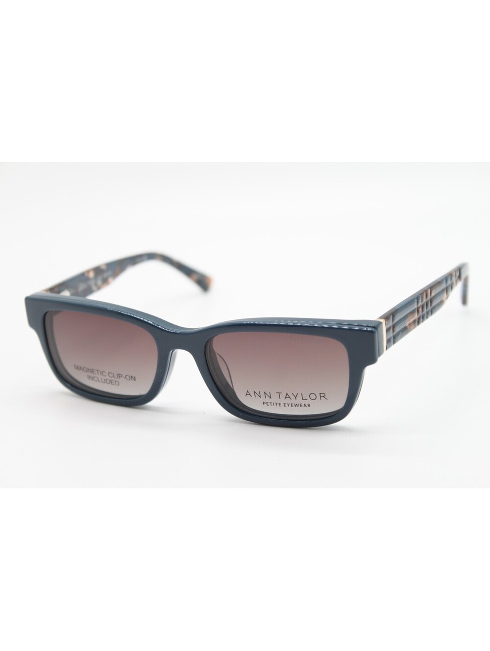 NEW ANN TAYLOR ATP833CP C03 TEAL TORTOISE AUTHENTIC SUNGLASSES W/CLIP-ON 50-16